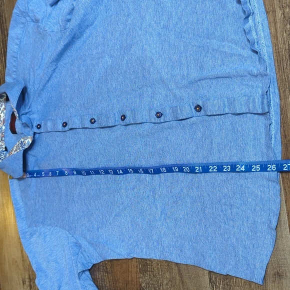 Jared Lang After Hours Paisley Flip Cuff Shirt 100% Cotton Size 2XL in Blue - Picture 7 of 9